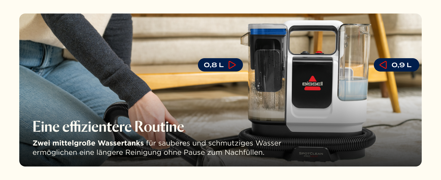 BISSELL SpotClean ProHeat Advanced - професійний мийник килимів та м'яких меблів, 1125W, з кабелем, 3924N