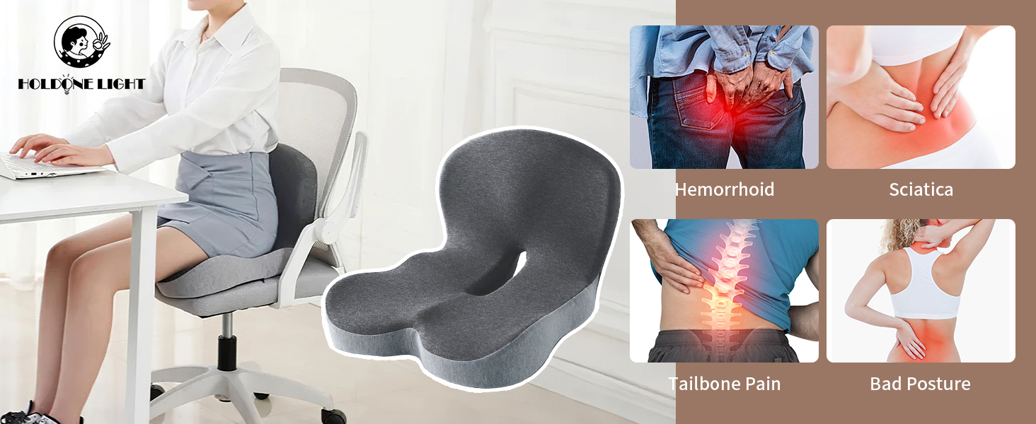 Ортопедична подушка для сидіння зі спинкою: підтримка боків та комфорт. Підходить для офісного крісла та авто. Ергономічна, для офісу та автомобіля, для полегшення болю в куприку.