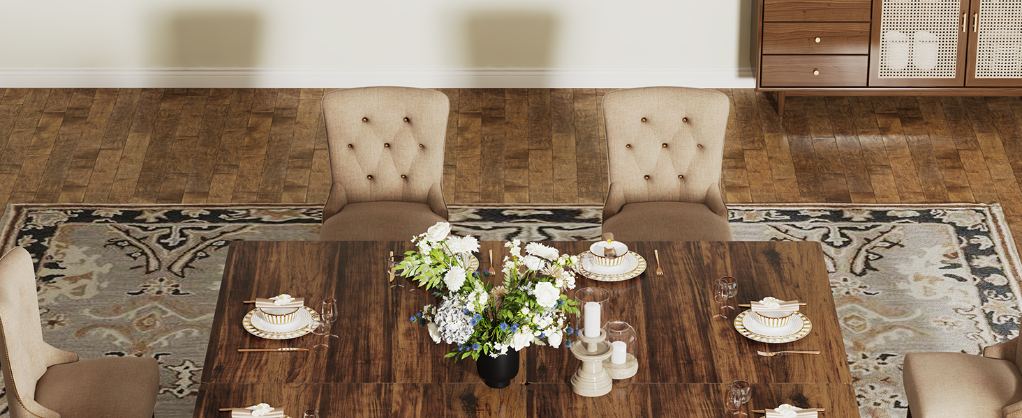 Стіл обідній Tribesigns 80x80 см, для 4 осіб, промисловий стиль, коричневий