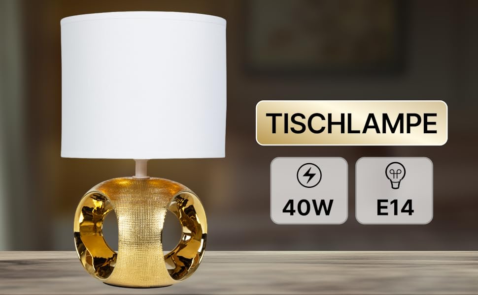 ARTE LAMP LED лампа настільна – класична декоративна хромована настільна лампа з білим тканинним абажуром для вітальні та спальні – з кабелем, хром, білий (золотий, білий)