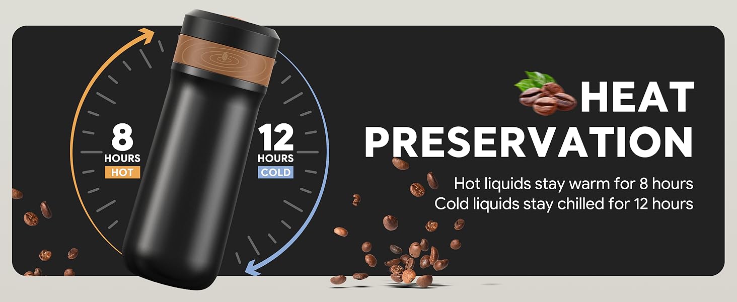 RECAFIMIL Французький прес для кави: портативна модель з нержавіючої сталі, 350 мл, ідеально підходить для кемпінгу та подорожей