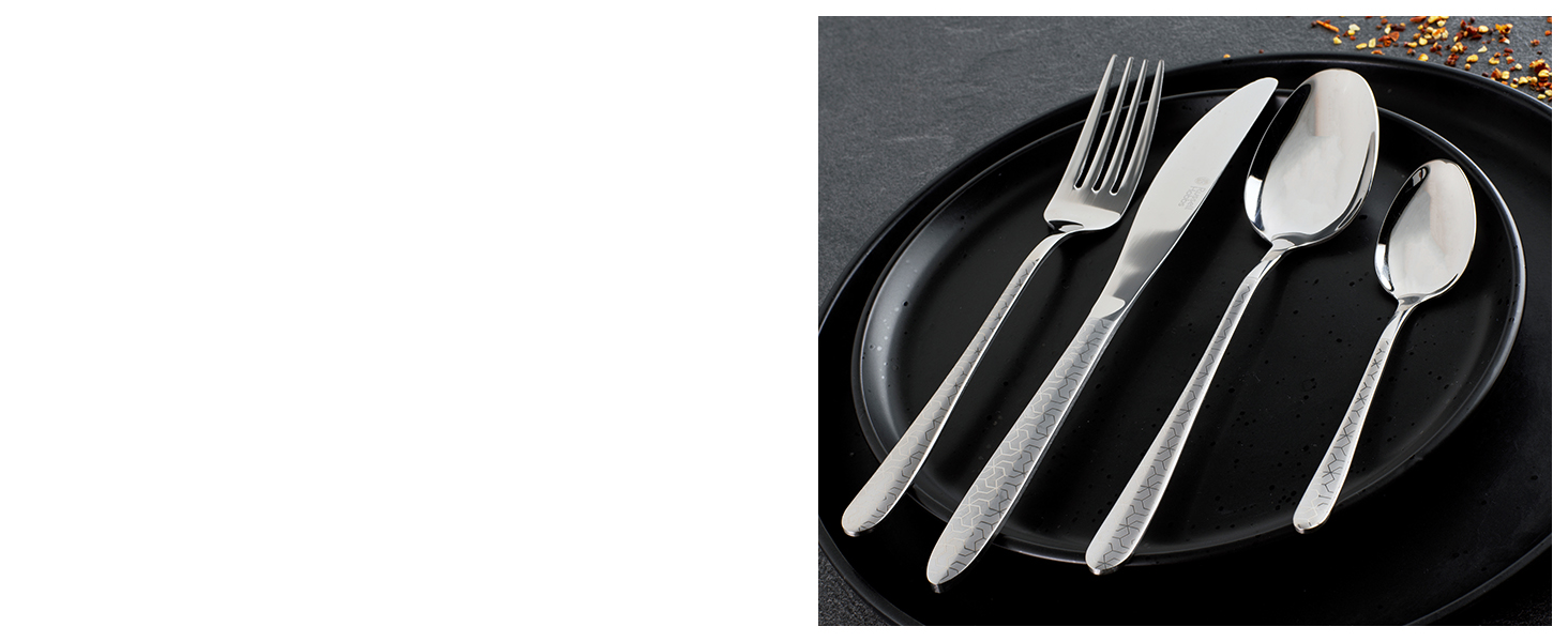 Набір столових приборів Russell Hobbs London 24 предмети, нержавіюча сталь, на 6 осіб, для мийки в посудомийній машині. Гарантія 15 років