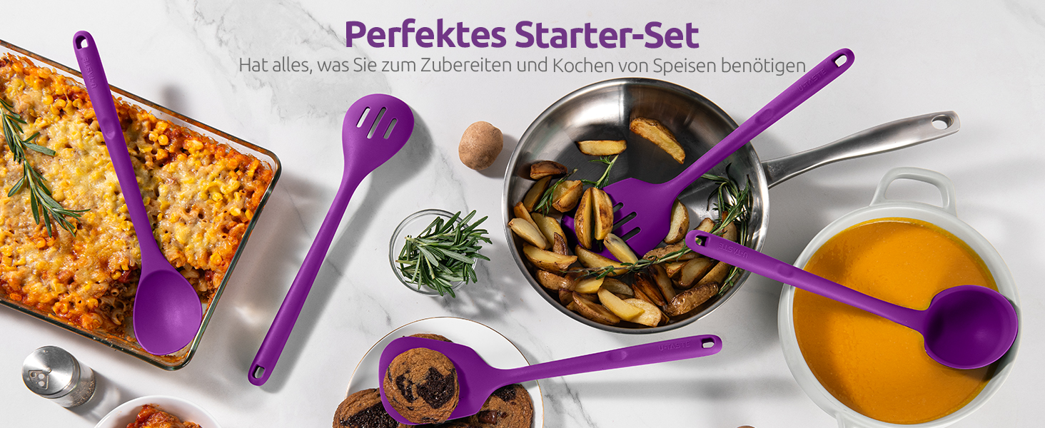 Набір кухонних аксесуарів U-Taste з силікону (5 шт.) - термостійкий, BPA-free, антипригарне покриття