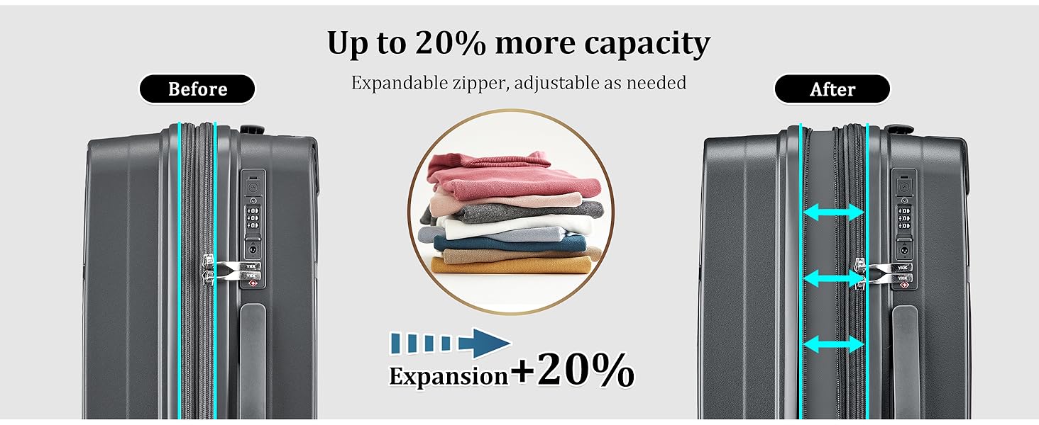 Набір валіз Joyway 4 шт. з жорстким корпусом та TSA-замком, розширюваний, сірий колір