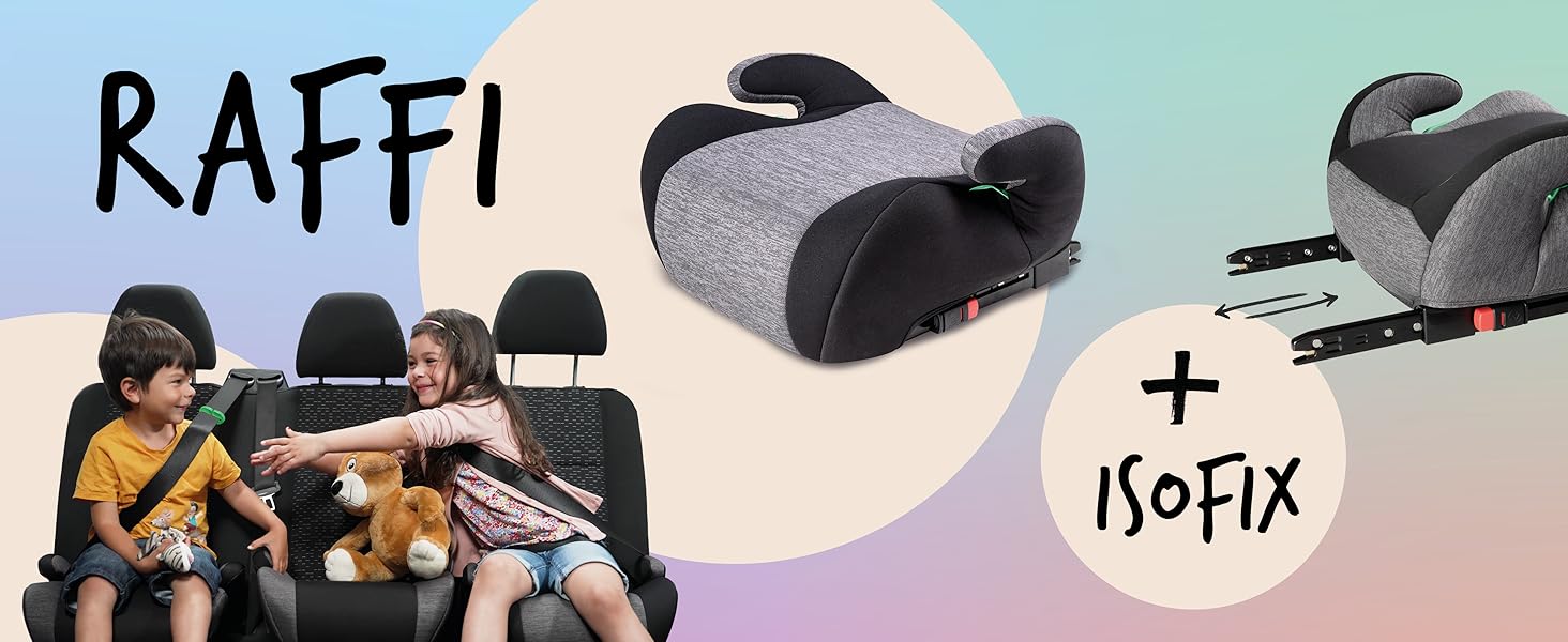 Автобустер WALSER Premium Andy ISOFIX 125-150 см, чорний - Дитячий автокрісло підвищувач ECE R129 (2024)