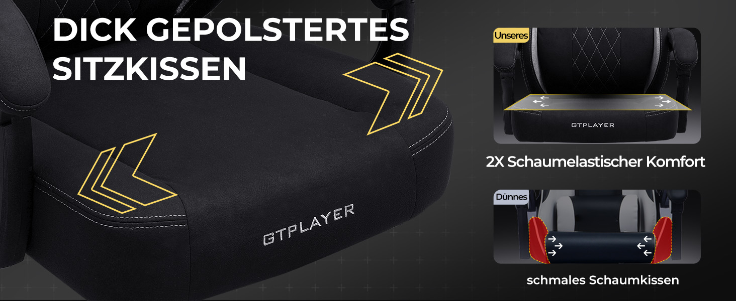 Ергономічне офісне крісло GTPLAYER з підголівником, підлокітниками та підтримкою попереку, сітчасте геймерське крісло для комп'ютера з функцією гойдання, навантаження до 150 кг (Блакитне)