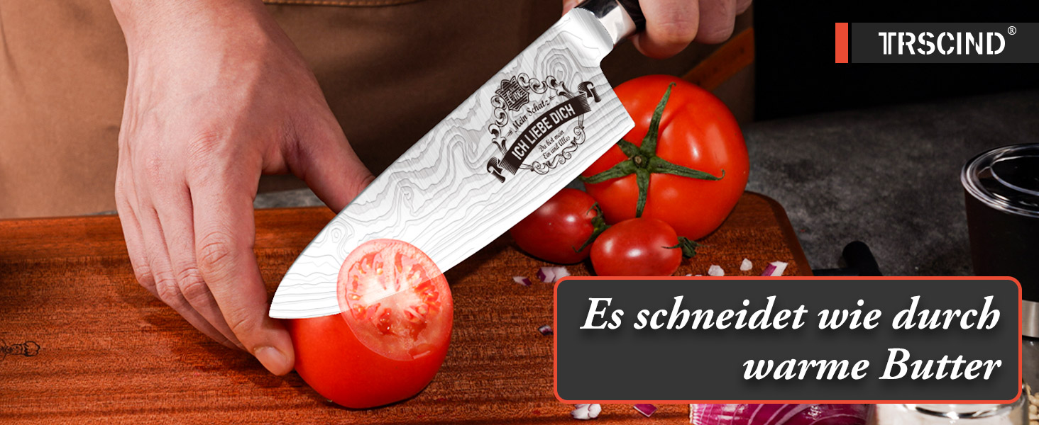 Набір кухонних ножів TRSCIND: подарунок на Різдво та День батька. Професійний кухонний ніж шеф-кухаря з нержавіючої сталі.