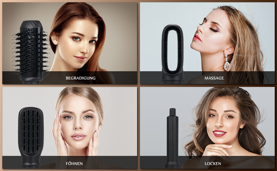 Щітка з теплим повітрям 6-в-1 Airstyler Ion Styler, плойка, випрямляч для волосся, щітка для об'єму та сушіння