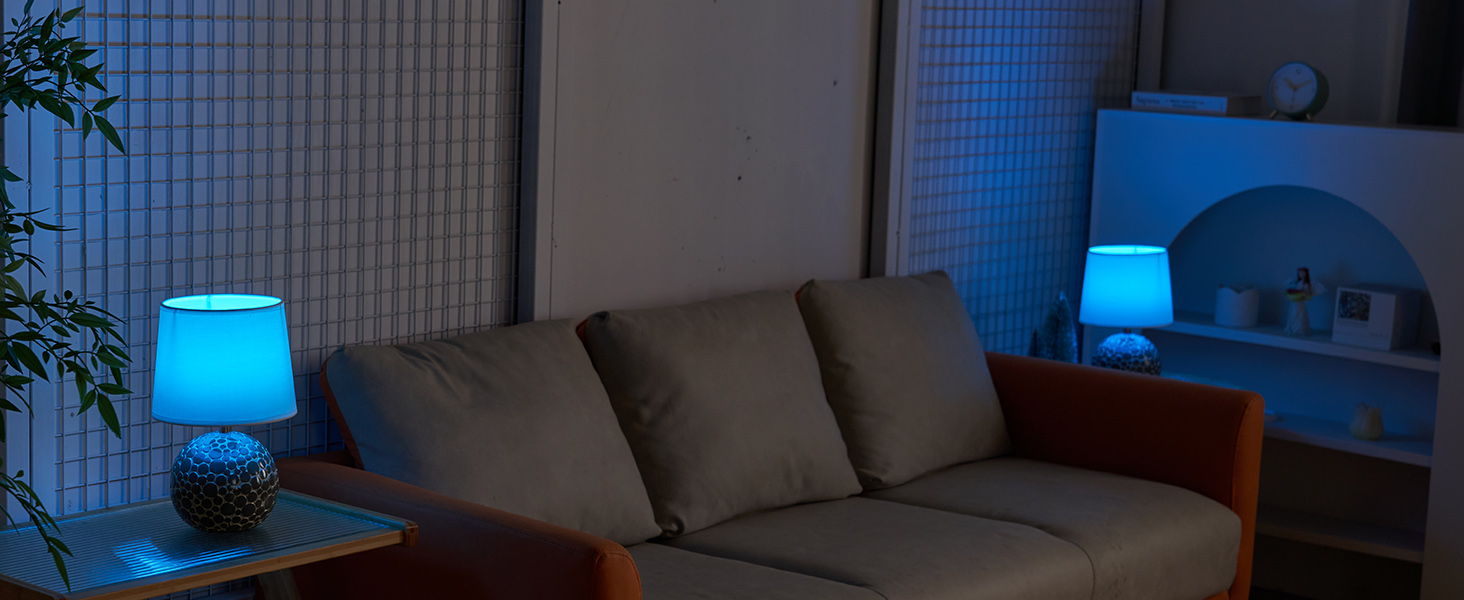 EGOBASIC Лампа настільна керамічна акумуляторна з пультом, 12 кольорів RGB, диммування, таймер, для вітальні, спальні, їдальні