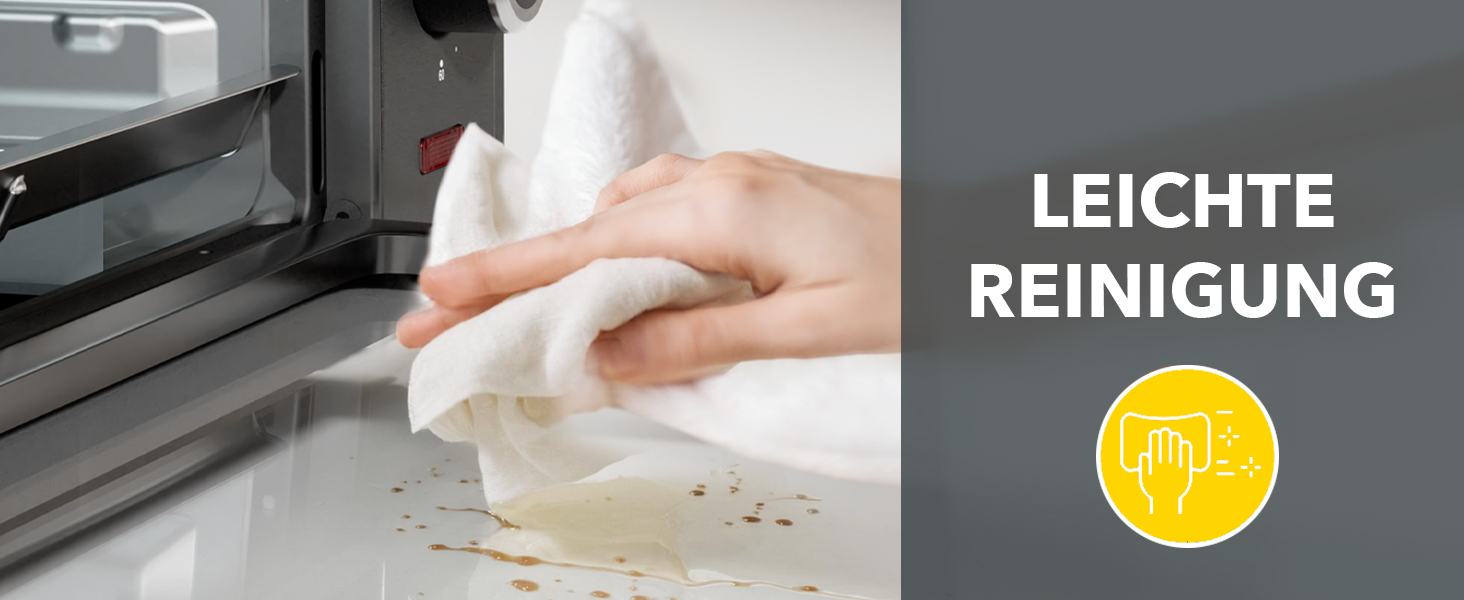 Багатофункціональна міні-піч Heinrich's 48L з конвекцією, таймером, підсвічуванням, 100-230°C, сенсорне керування, з аксесуарами, чорна, 2000W