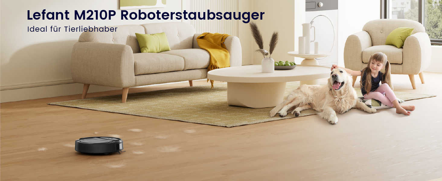 Робот-пилосос LEFANT M210P з функцією миття, 12000Pa, LiDAR, білий