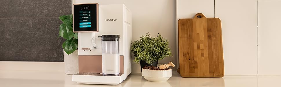 Кавомашина Cecotec Cremmaet Compactccino: суперавтоматична, 19 bar, Thermoblock, молочник, 1,1 л резервуар для води, 150 г для кавових зерен