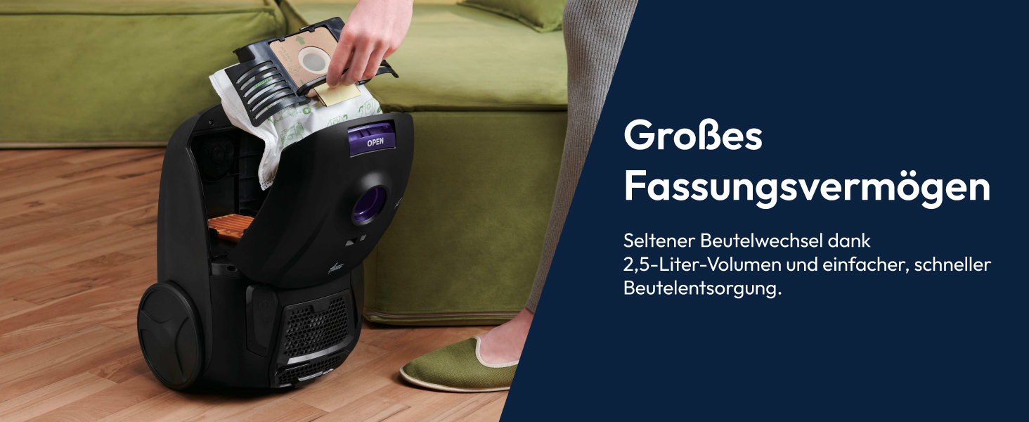 Пилголом Hoover HE2 Kompakt: потужний пилосос з мішком для твердих поверхонь та килимів, фільтр EPA, 3.5 л контейнер, аксесуари, 850 Вт, радіус дії 10 м [HE2Z10A]