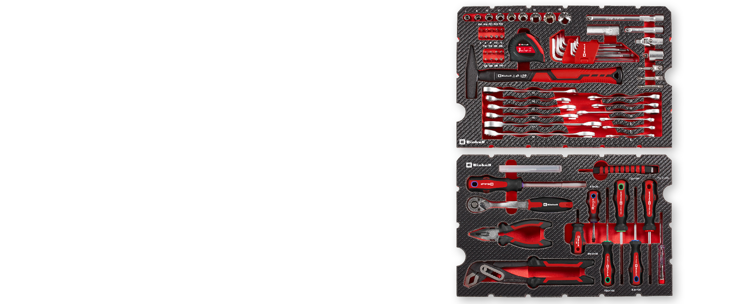 Einhell E-CASE 80: Набір інструментів в кейсі (80 предметів) для дому, майстерні, в дорозі - міцний пластиковий кейс