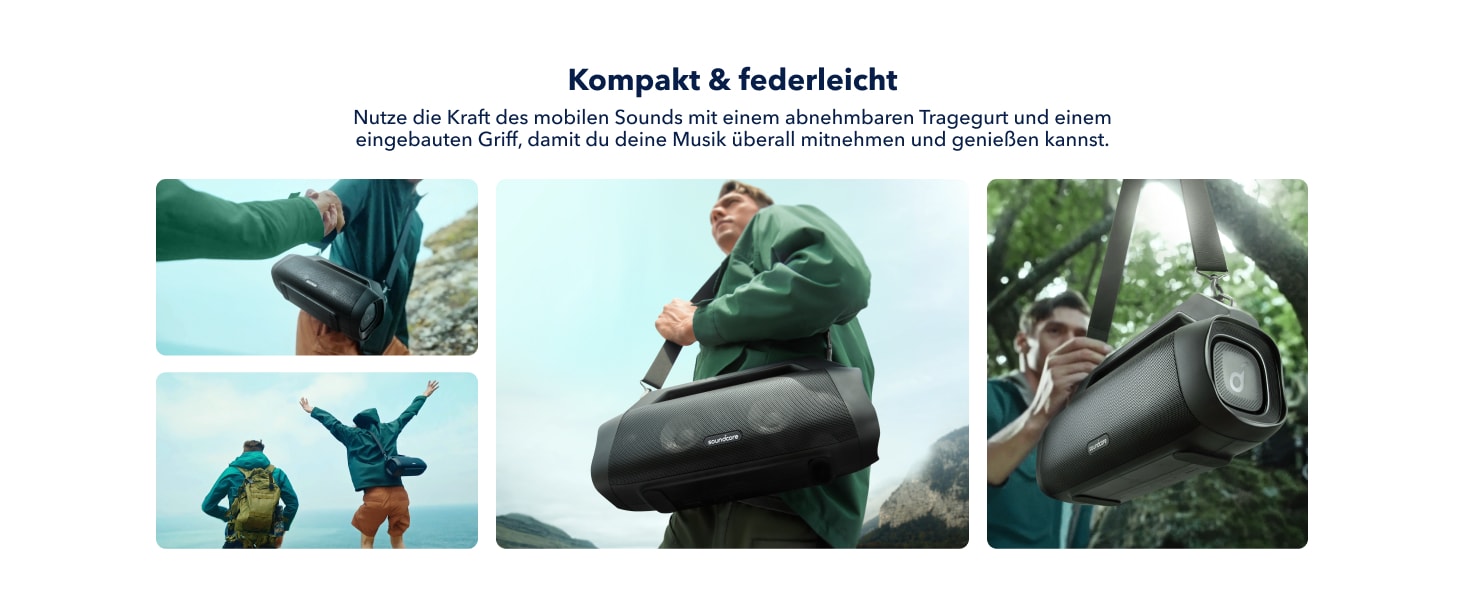 Soundcore Motion Boom Plus: портативна колонка Anker, 80W, IP67, Powerbank, Bluetooth, чорна