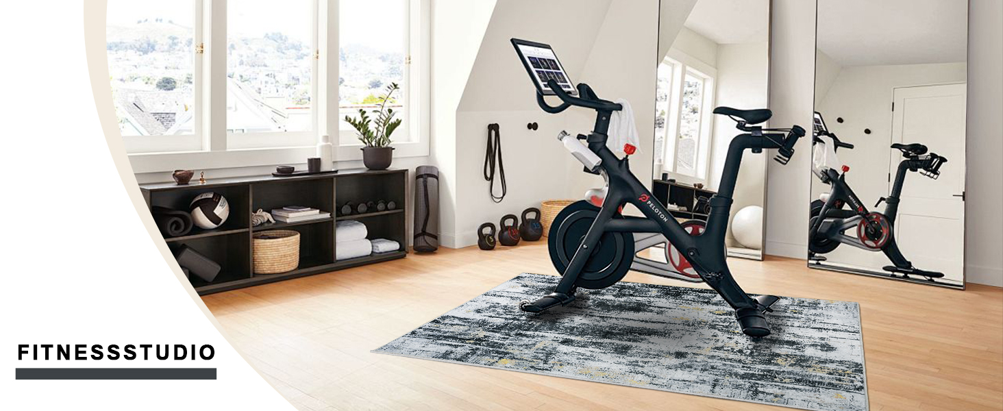 Килимок для підлоги під стілець для твердої підлоги Бохо, килимок для столу, антиковзний килим для офісного стільця (120x150 см, Чорне Золото)