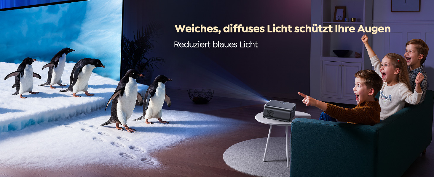 Проектор WiMiUS 1100 ANSI з 4K, Dolby Audio, WiFi 6, Bluetooth та Автофокусом для Домашнього Кінотеатру та Відкритих Подій (Android/iPhone)