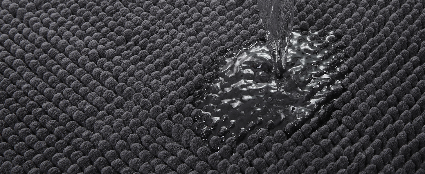 Набір килимків для ванної кімнати Homaxy з м'якої мазхі, 2 шт. (40x60 см + 60x90 см), антиковзаючі, сірі