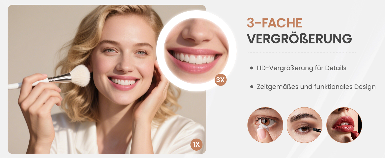 LED дзеркало для ванної кімнати AQUABATOS 50x70 см з підсвічуванням, ефект вікна, сенсорне керування, регулювання яскравості, антизапотівальне покриття, чорний алюмінієвий каркас, індустріальний стиль, годинник, дзеркало для макіяжу