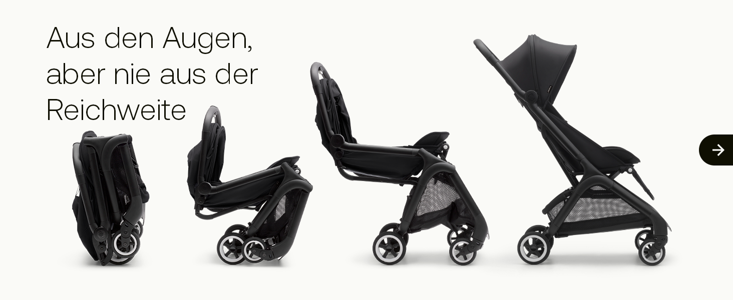Bugaboo Butterfly: ультракомпактна коляска для подорожей, легка та зручна, складається одним рухом, ергономічна для міста, для малюків від 6 місяців, з великим об'ємом багажника (Midnight Black, Bundle)