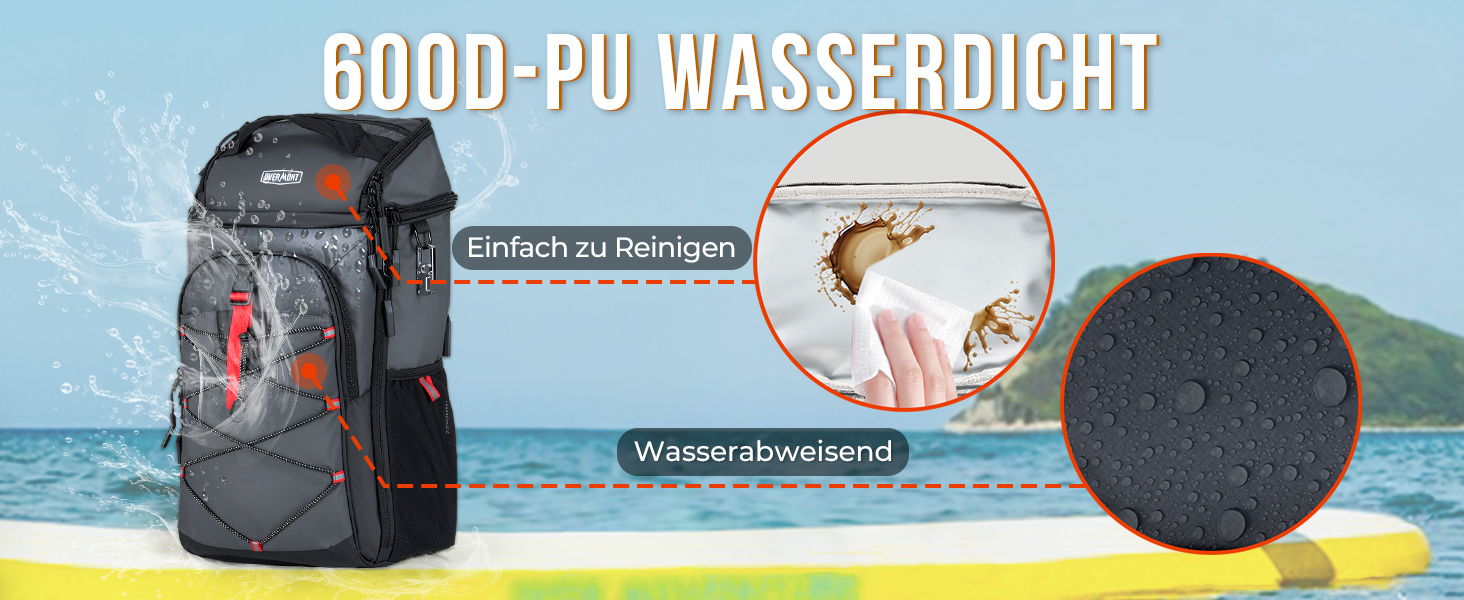 Рюкзак-холодильник Overmont 30L - ізольована сумка-холодильник для пікніків, кемпінгу, пляжу. Чорний