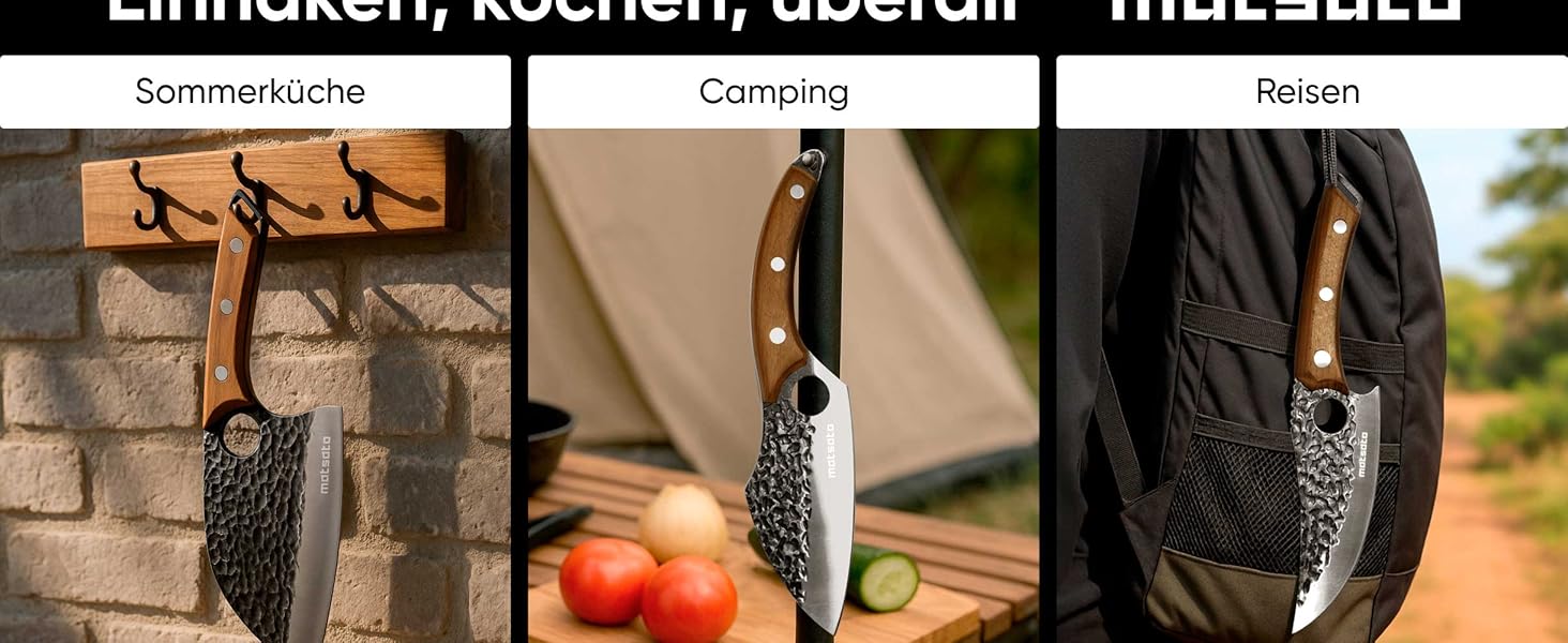 Набір кухонних ножів Matsato (3 шт.) - професійні, гострі, для кухні