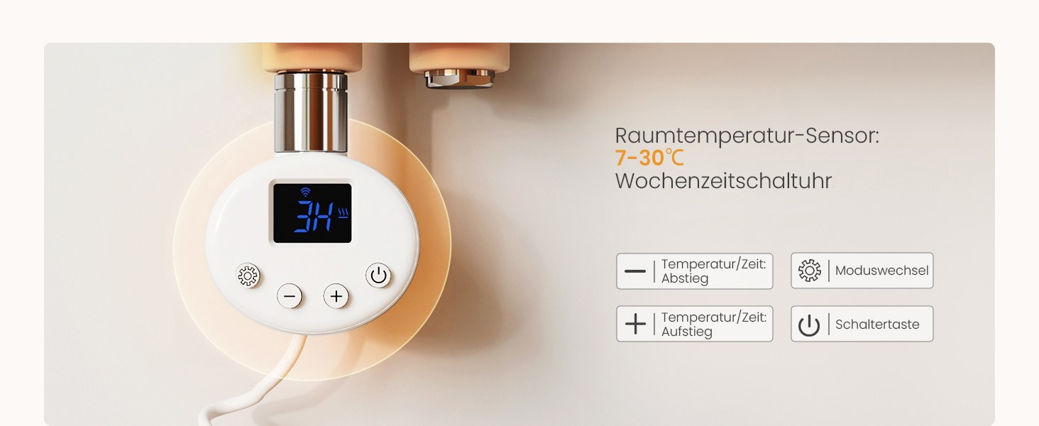 Електричний рушникосушар EMKE з термостатом, 1320x500 мм, білий, 800W (модель з Wi-Fi)