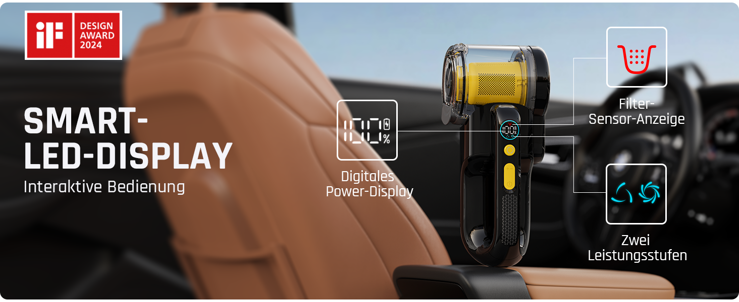 Акумуляторний ручний пилосос Fanttik Fold V10 APEX Pivot для авто та дому, потужність 17 000 Па, LED-дисплей, з гнучким шлангом та щіткою для шерсті тварин