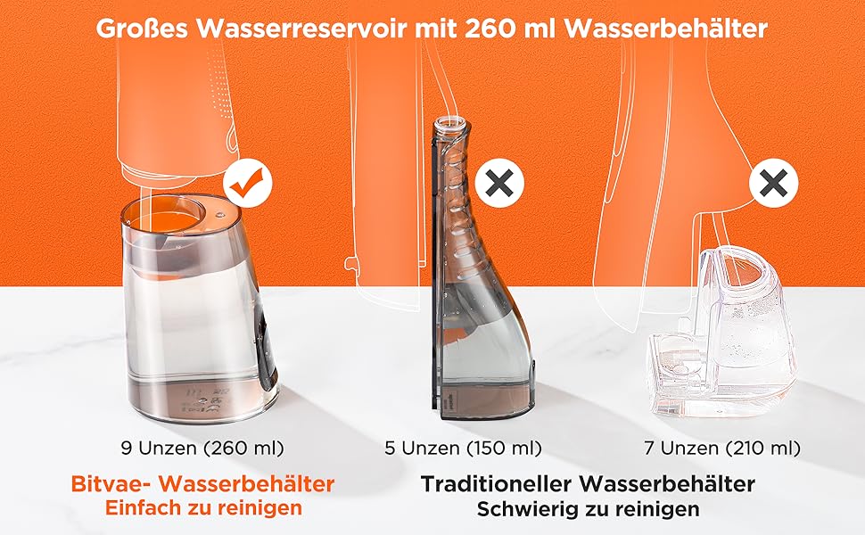Комбінований набір: Іригатор для рота та електрична зубна щітка Bitvae, 3 режими & 5 рівнів тиску, бездротовий, з 4 насадками для щітки та 4 насадками для іригатора, чорний