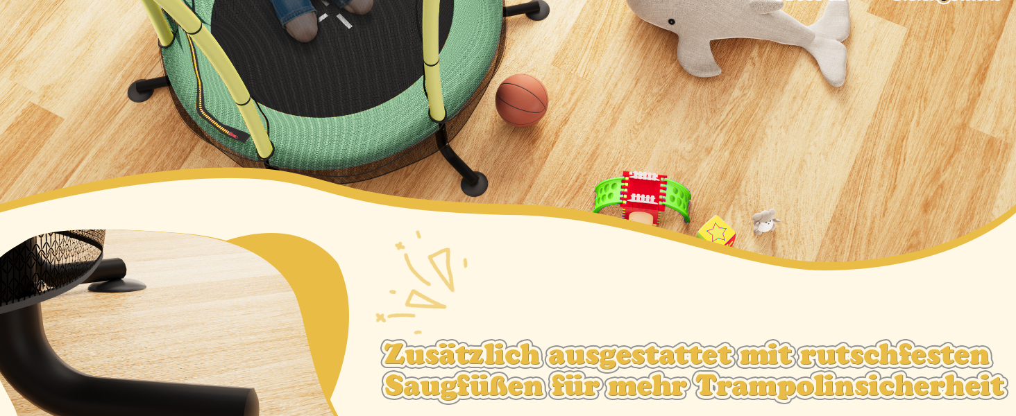 Батут дитячий JUMMICO з захисною сіткою Ø145 см, до 50 кг, для дітей від 3 років, жовтий