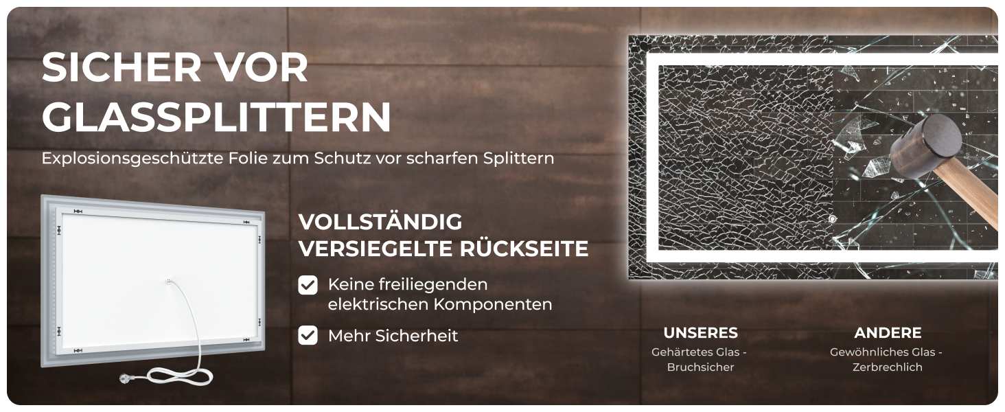 Дзеркало для ванної кімнати BR Bringer LED з підсвічуванням 60x80 см, антизапарник, диммування, 3 кольори світла, сенсорне управління, модель BRS102