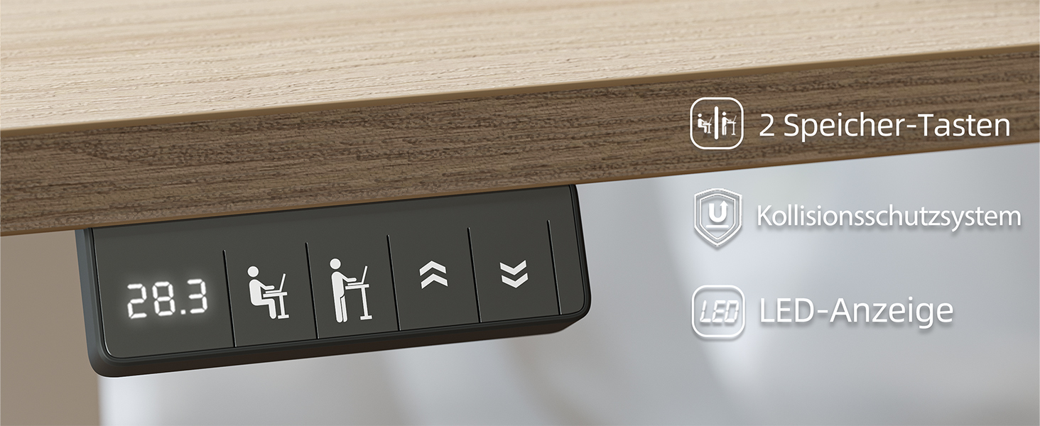 Регульований стіл BEXEVUE 120x60 см, електричний, з пам'яттю, для комп'ютера, білий