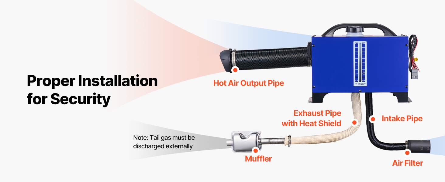 Дизельний обігрівач VEVOR 8 кВт, 12/24 В, портативний, з пультом ДУ та LCD, низький шум, бак 4,5 л для автодому/Вантажівки