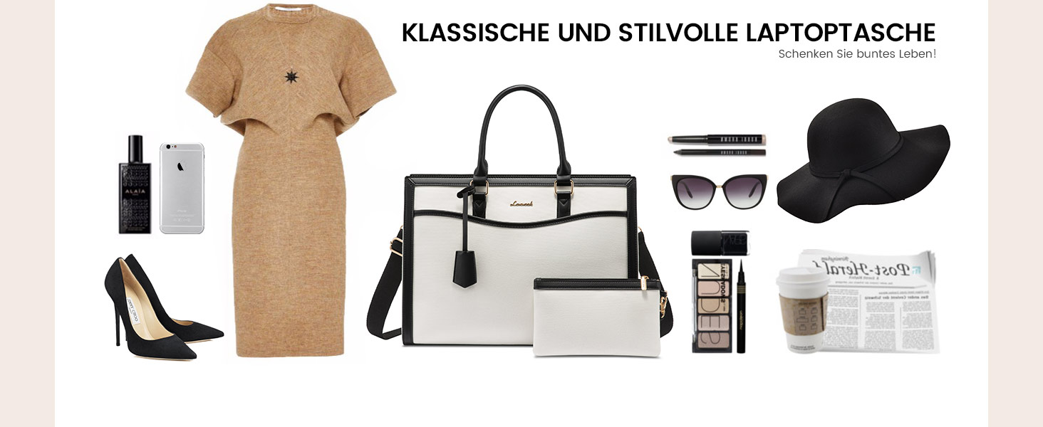 Сумка для ноутбука LOVEVOOK 15.6 дюймів, жіноча, велика, з екошкіри, для роботи, навчання, універсальна, на плечі, велика містка сумка-шопер