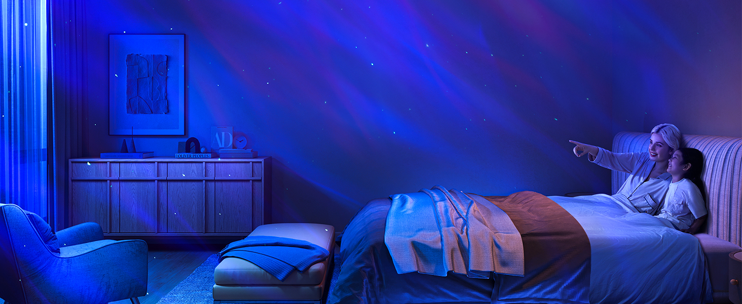 Проєктор зоряного неба Govee RGBW Aurora: Лампа, 52 сцени, таймер, 18 шумів, сумісність з Alexa Matter, для дитячої кімнати та спальні