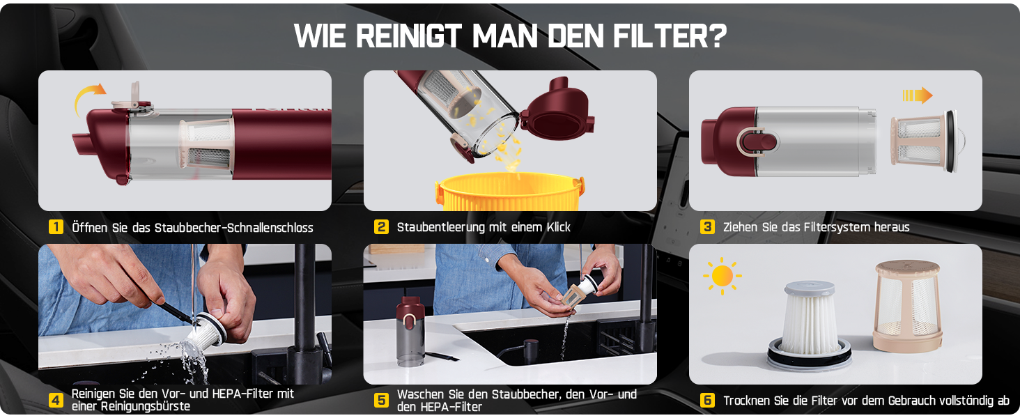 Акумуляторний автомобільний пилосос Fanttik Slim V8 APEX, портативний ручний міні-пилосос RobustClean™ 4-в-1, потужність всмоктування 19000 Па/45 AW, 2 режими роботи, для авто, офісу та клавіатур (Червоний)