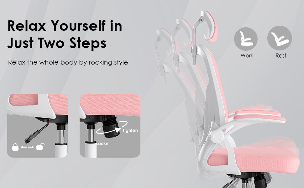 Ергономічне крісло Farini з підлокітниками для офісу та дому, з роликами та підголівником (світлороже)