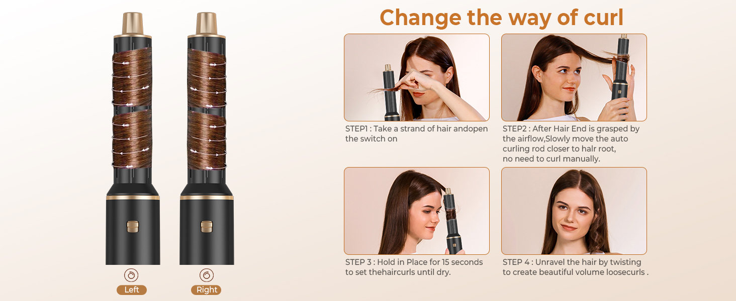 MogaWave Air Styler Pro 6 в 1: Фен-щітка, стайлер для волосся 1000W (Чорний)
