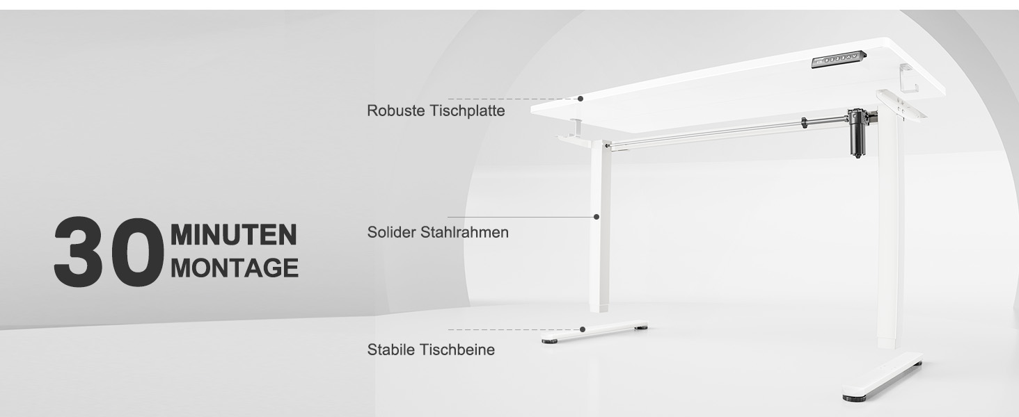 Електричний регульований стіл ErGear 140x70 см з пам'яттю, для дому та офісу, з кріпленням