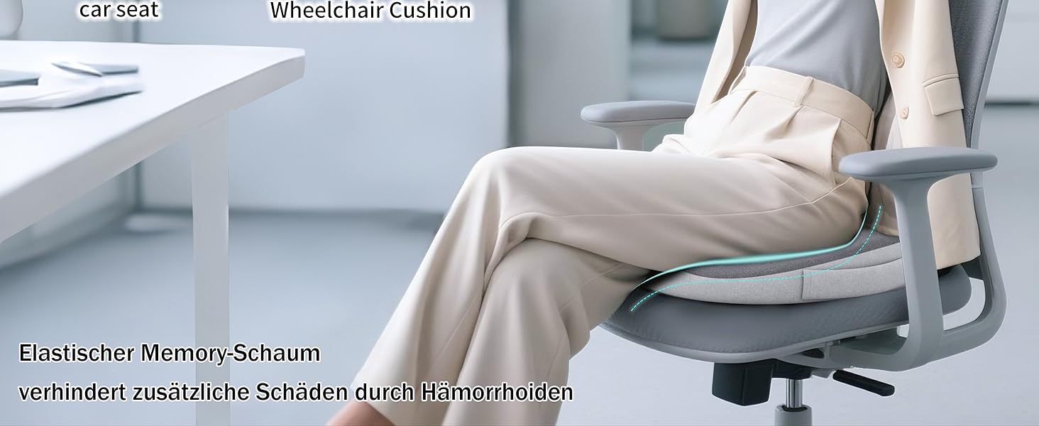 Ортопедична подушка-кільце з ефектом пам'яті Memory Foam для копчика та копчик-підтримки, пом'якшення болю при геморої, ішіасі, вагітності та післяопераційному відновленні (сіра)