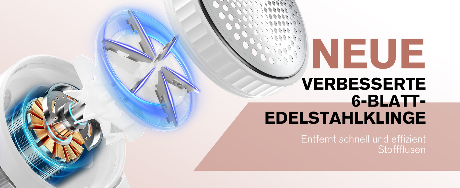 Електричний видальник ворсу Homtronics з USB-зарядкою, LED-дисплеєм та 6-кліновою головкою для одягу, диванів та килимів (білий)