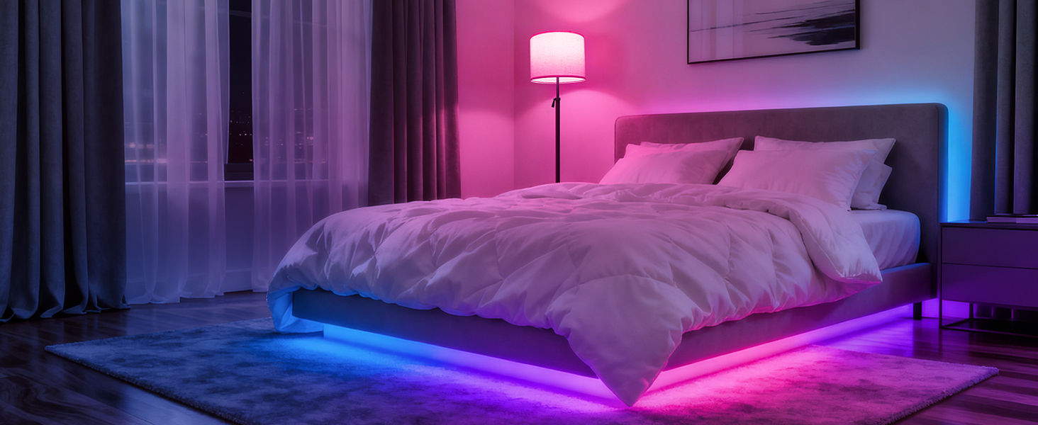 Світлодіодна торшер DUSKTEC RGB для вітальні, смарт-лампа з димером, керування через APP, тепле та холодне біле світло, 10W, 1200LM, регульована висота