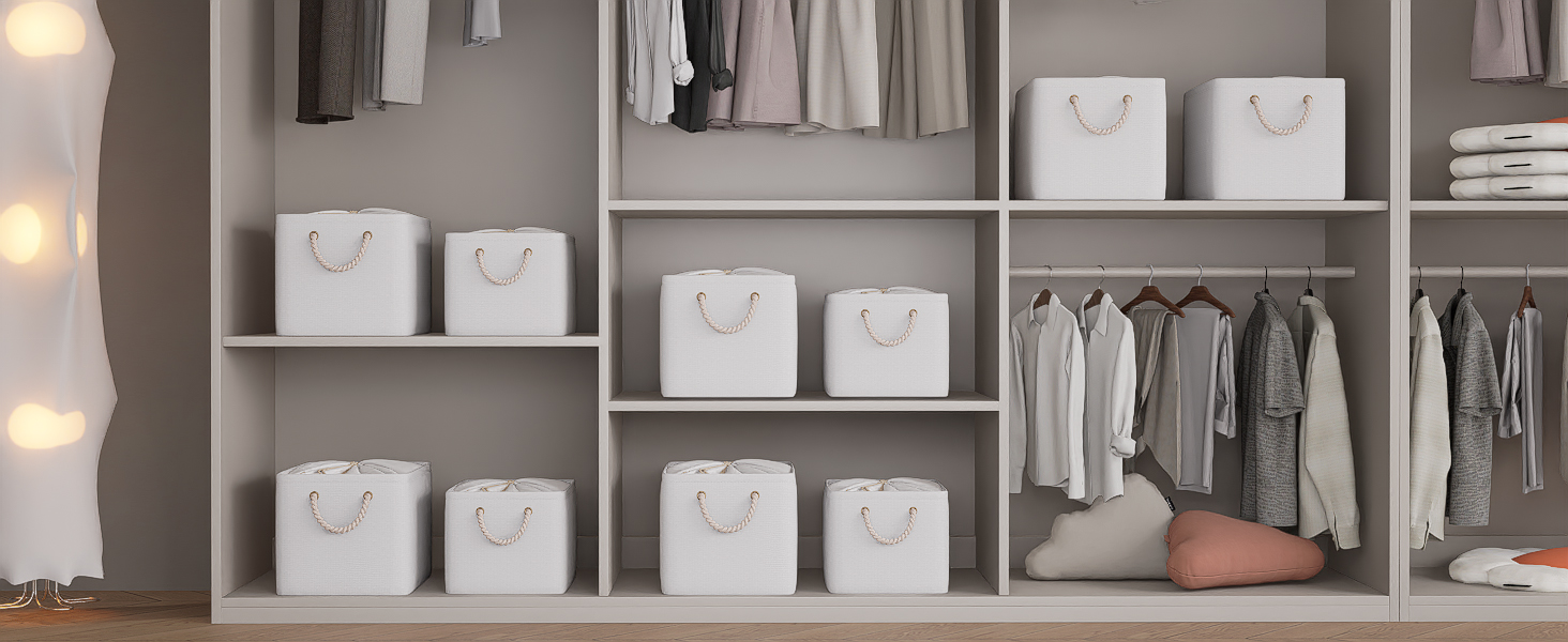 OUTBROS Коробки для зберігання (3 шт.) 33x23x20 см, тканинні, з шнурком та ручкою, складні