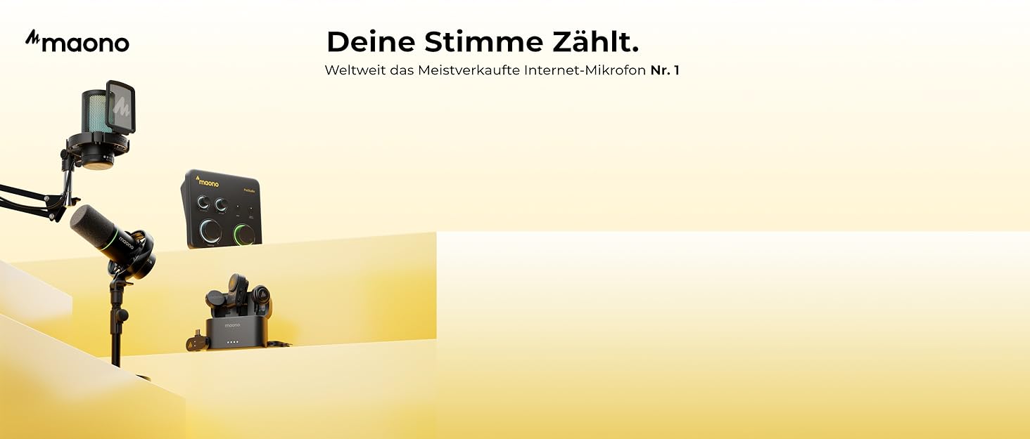 Мікрофон Maono з кріпленням-стійкою для подкастів, геймінгу, стрімінгу та запису - BA20, чорний