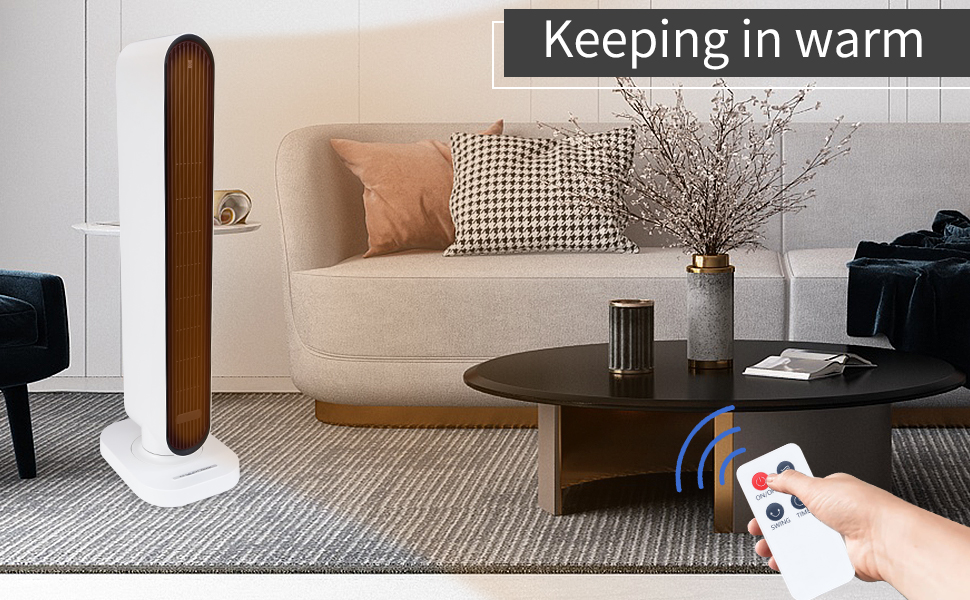 Електричний конвектор-нагрівач з пультом керування, 1500W, 4 режими, захист від перегріву, для кімнати до 25м²