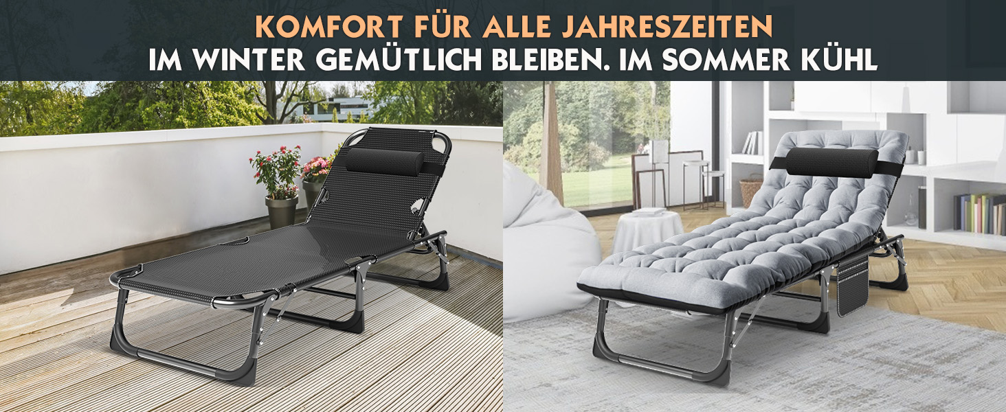 Сонячне ліжко MOPHOTO, складане для саду з матрацом, регульована спинка та підніжка, портативне, для дому та вулиці, складна (зелене дитяче ліжко, сірий килимок)