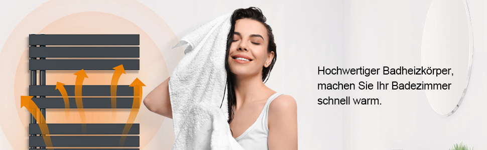 Електричний рушникосушарний радіатор Heilmetz для ванної кімнати, білий, 400x1176 мм, 494W