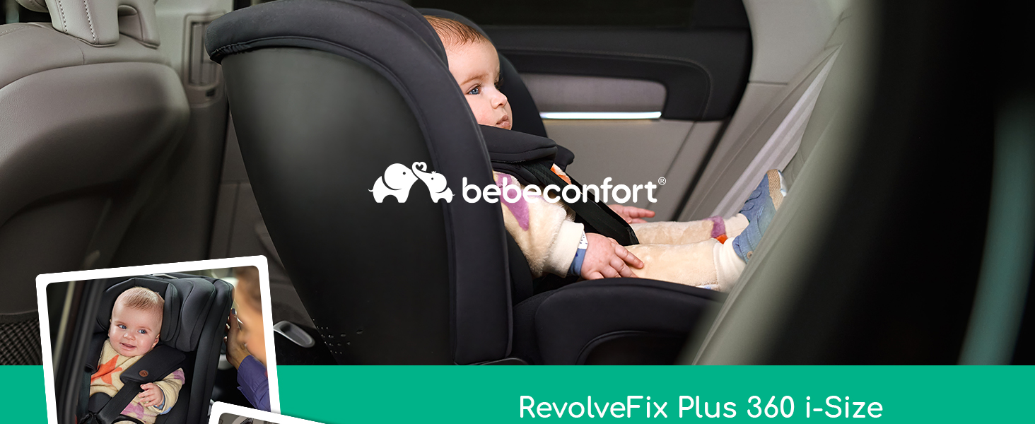 Дитяче автокрісло Bebeconfort 360 i-Size RevolveFix Plus (40–150 см), поворотне, Full Black