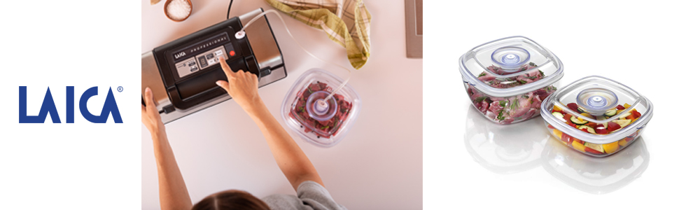 Вакуумний контейнер для продуктів Laica Vacuum Foods, прозорий, набір 1 л та 2 л