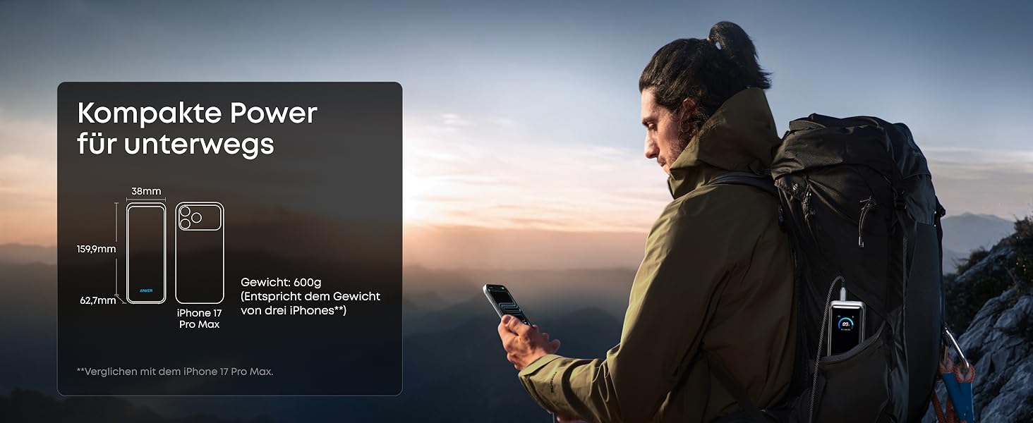 Power Bank Anker Prime 26250mAh: 3 порти, 300W, швидка зарядка, TSA-сертифікований, керування через додаток, для MacBook, iPhone та інших пристроїв